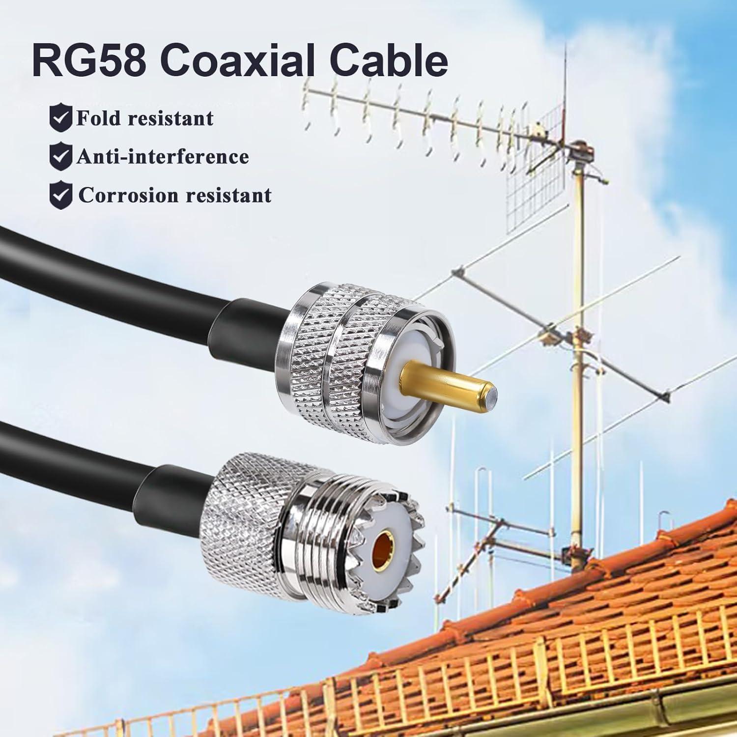 Cable Coaxial UHF RG58 Tuolnk 50cm Macho a Hembra 2PCS