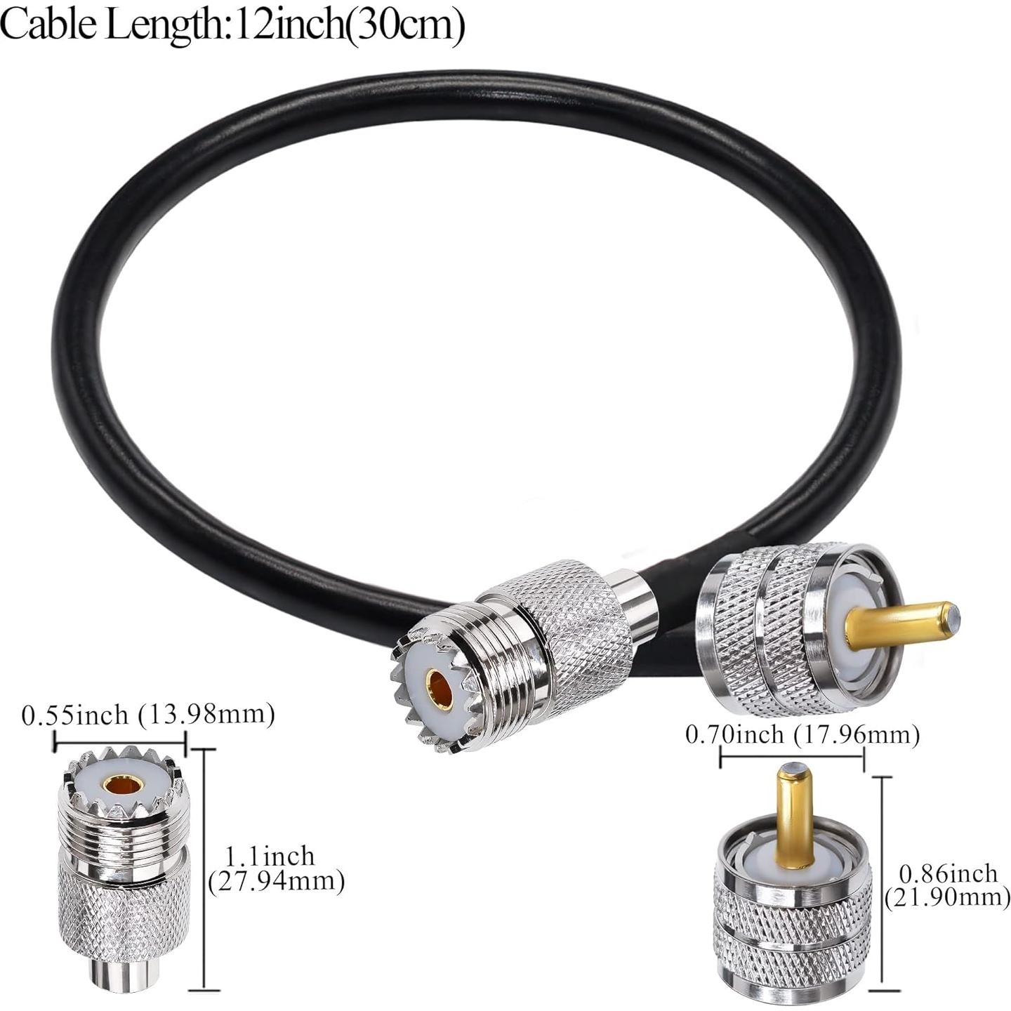 Cable Coaxial UHF RG58 Tuolnk 50cm Macho a Hembra 2PCS