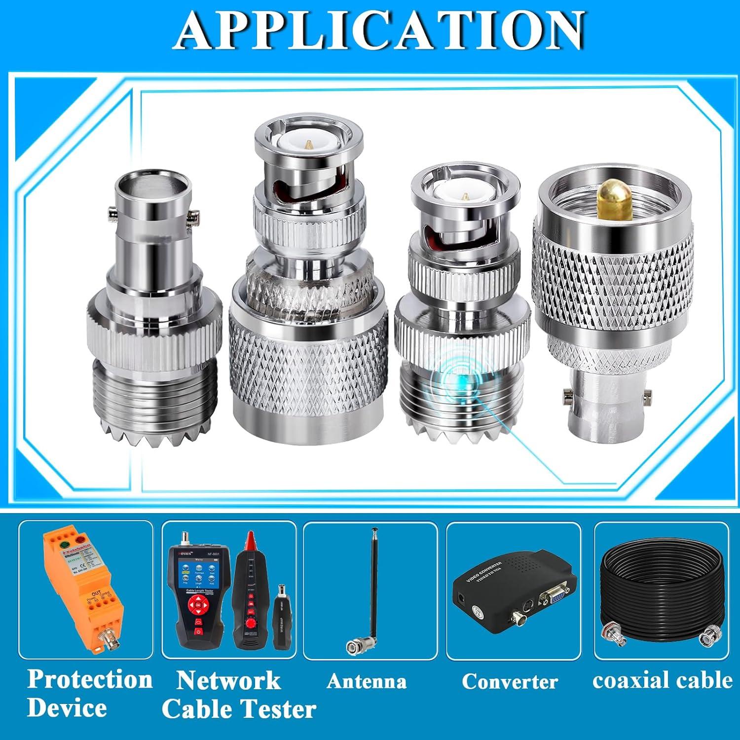 Kit de Adaptadores Coaxiales UHF a BNC TUOLNK 4pcs