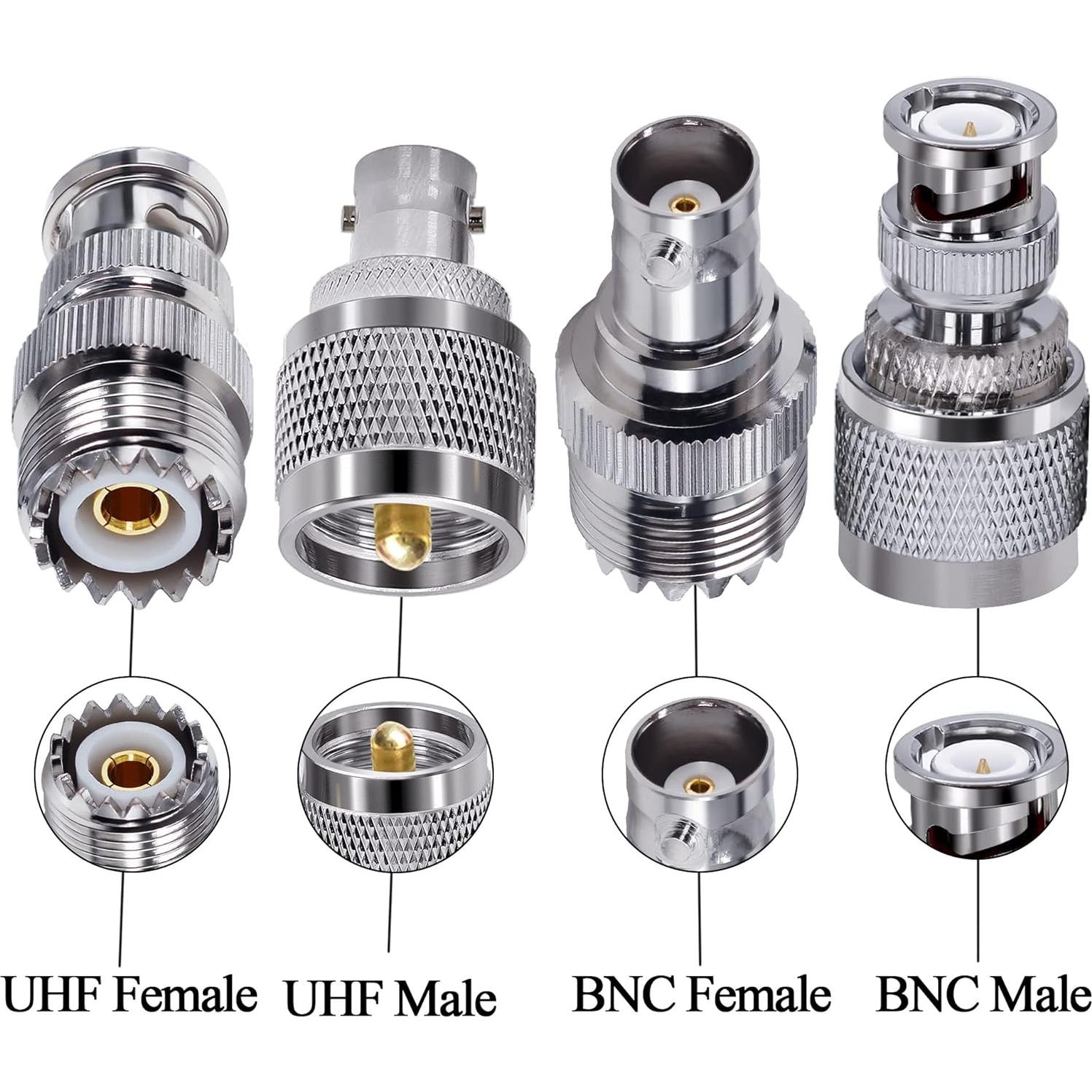 Kit de Adaptadores Coaxiales UHF a BNC TUOLNK 4pcs