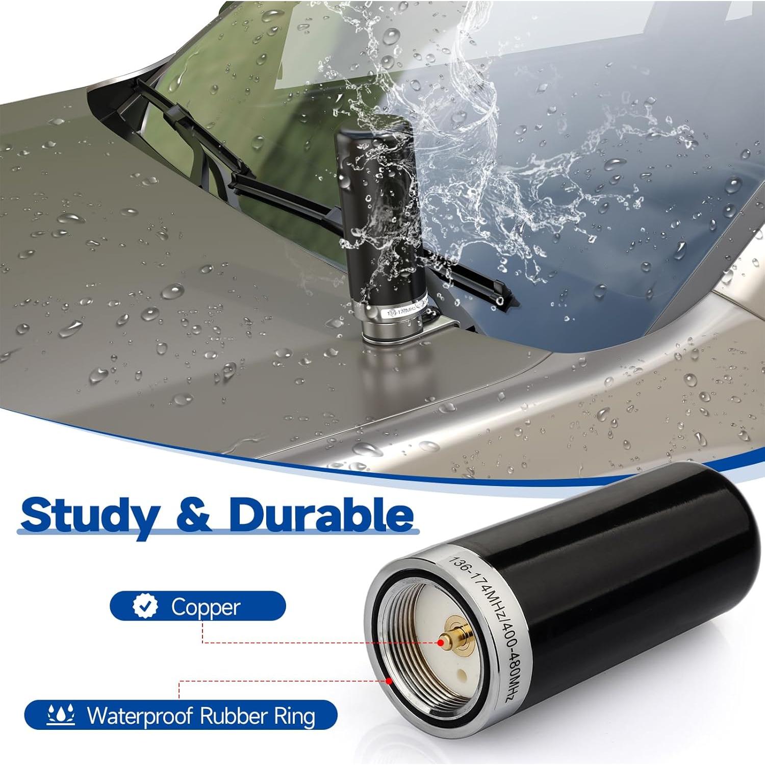 Antena de Radio Móvil Bingfu Doble Banda VHF UHF 136-470MHz