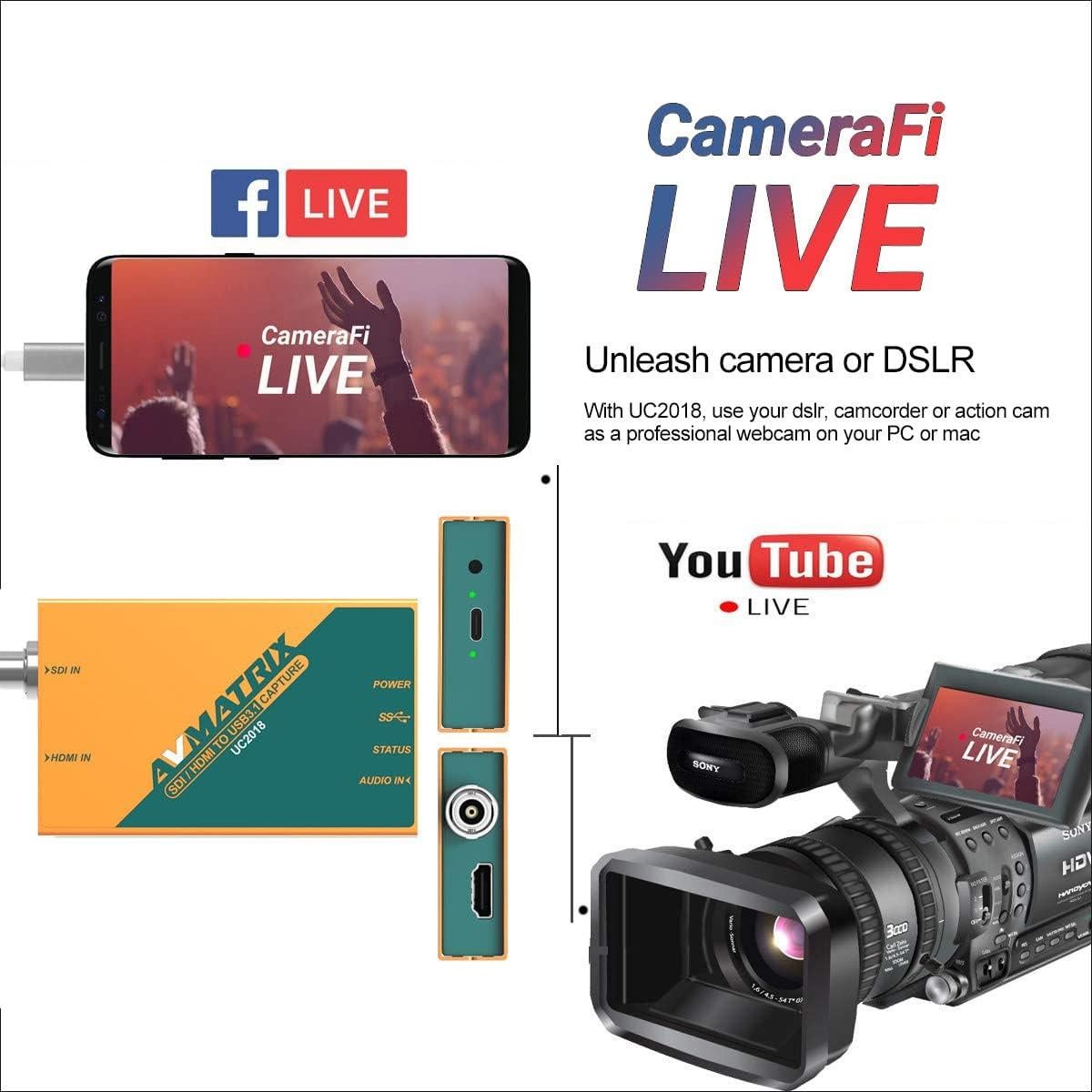 AVMATRIX UC2018 Captura Video SDI&HDMI a USB 3.0 1080P