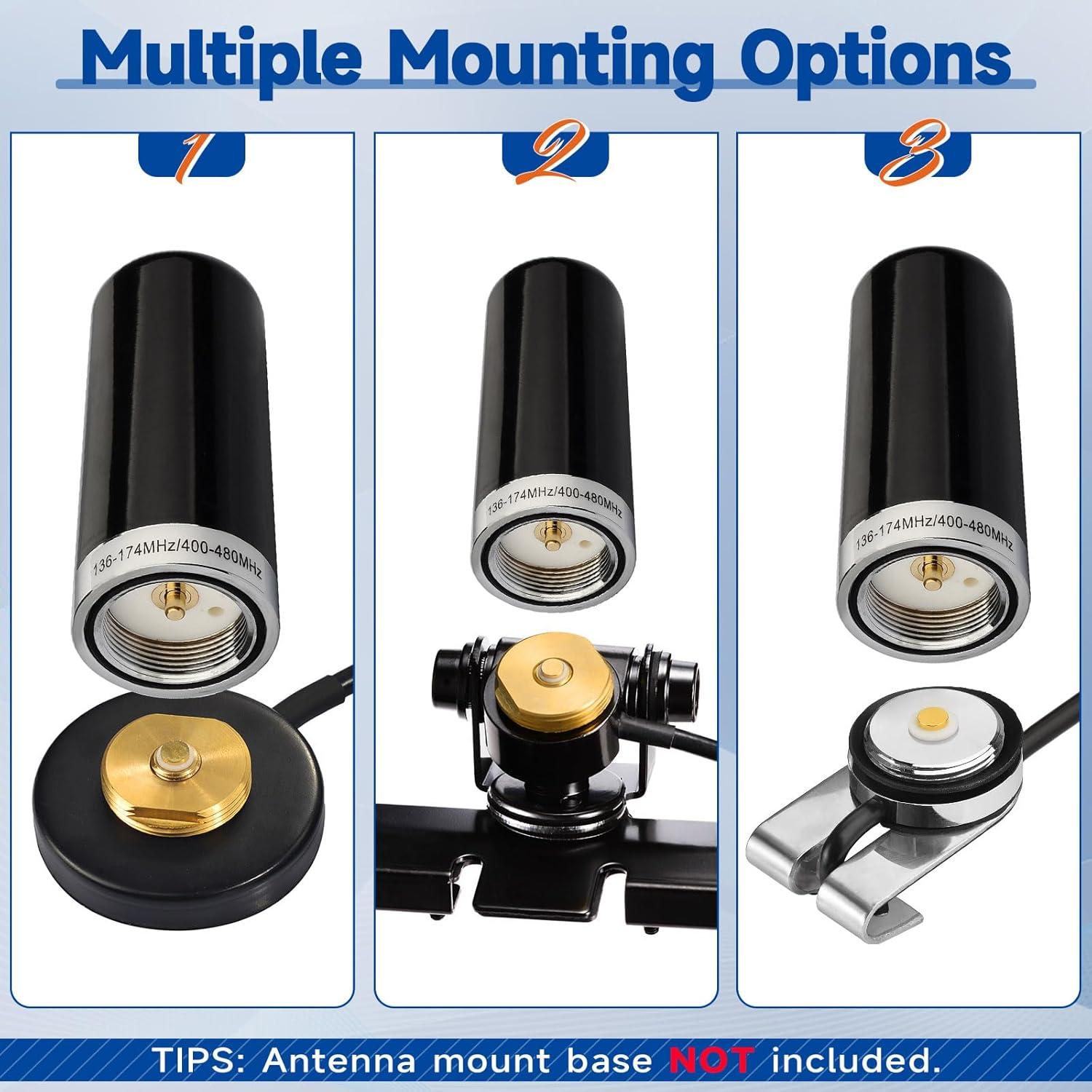 Antena de Radio Móvil Bingfu Doble Banda VHF UHF 9cm