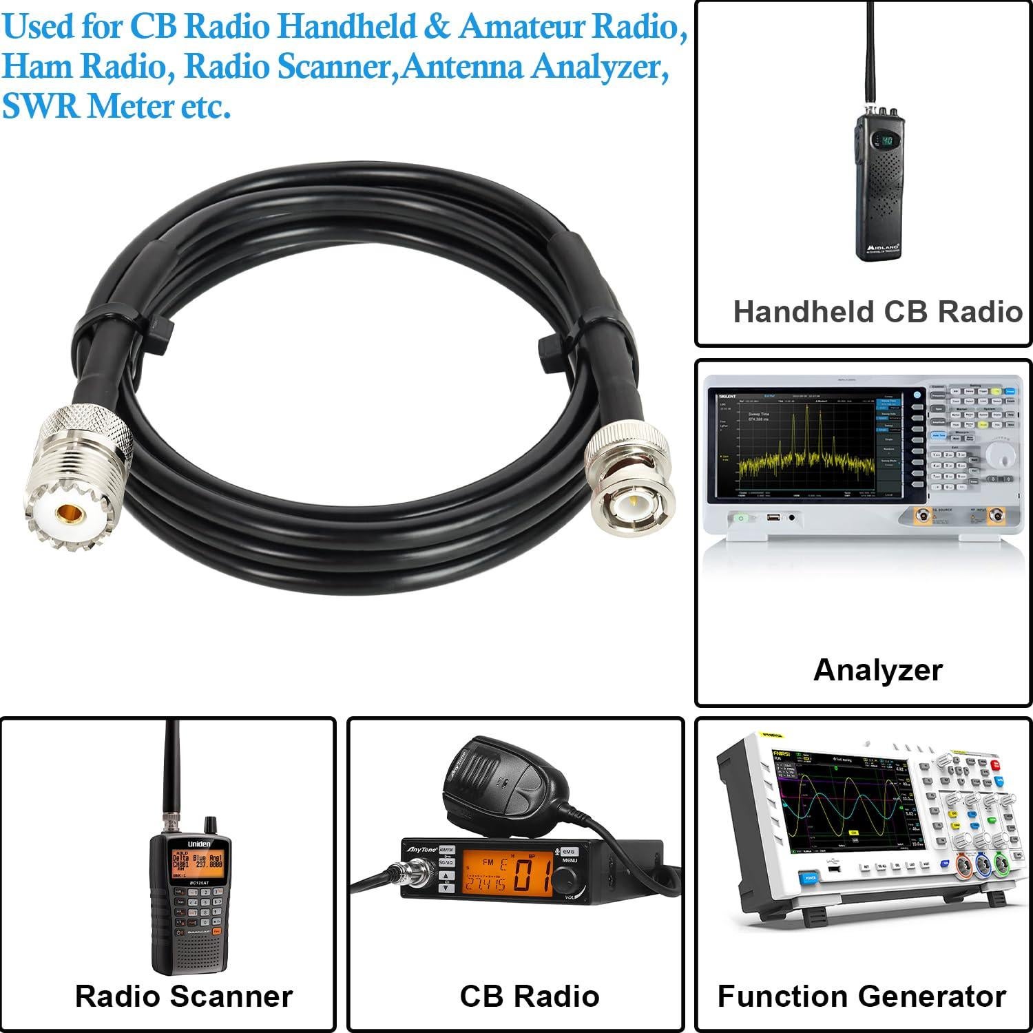 Cable Coaxial RG58 1.83m SO239 Hembra a BNC Macho XRDS-RF