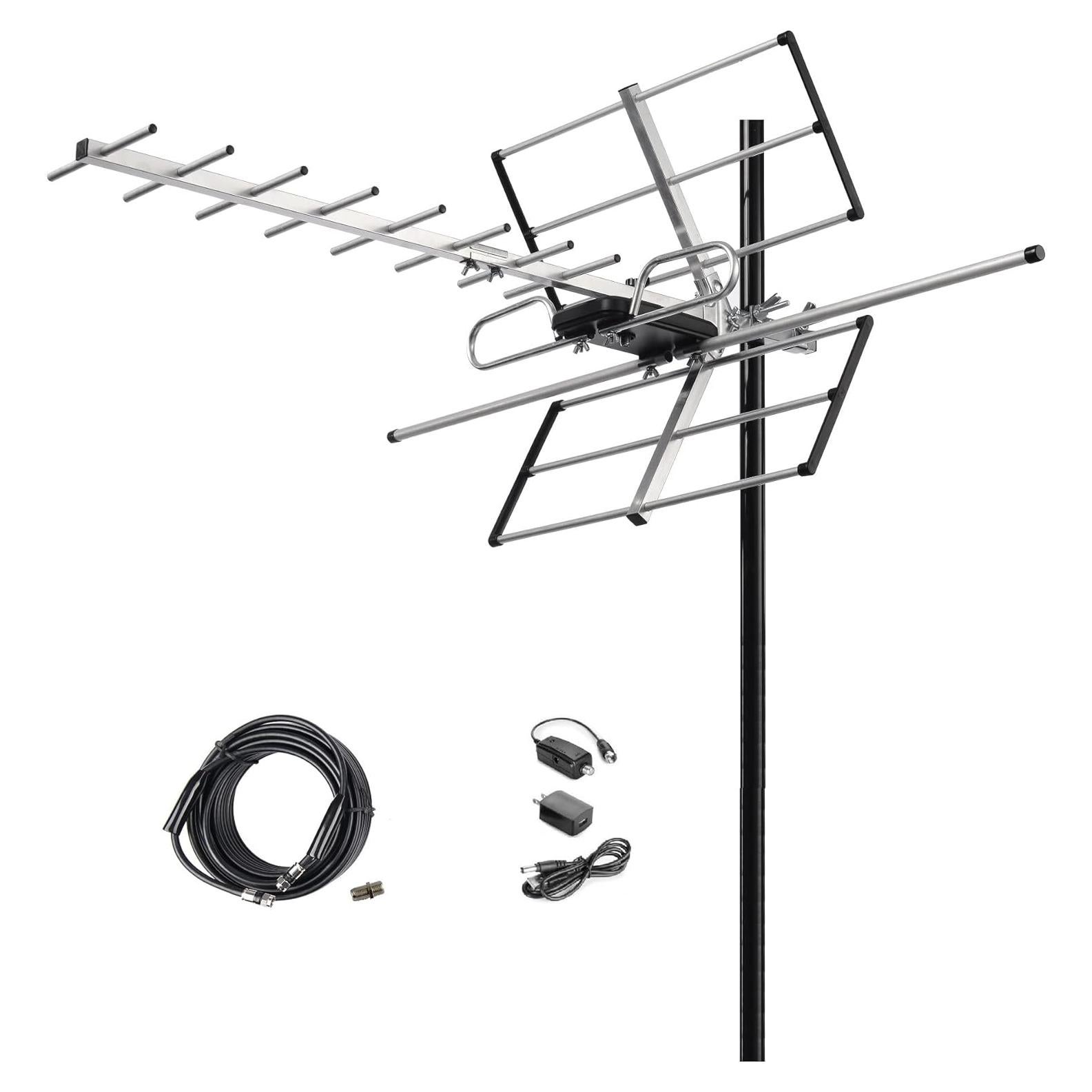 Antena HDTV Exterior McDuory DA-210 Amplificada 193 km