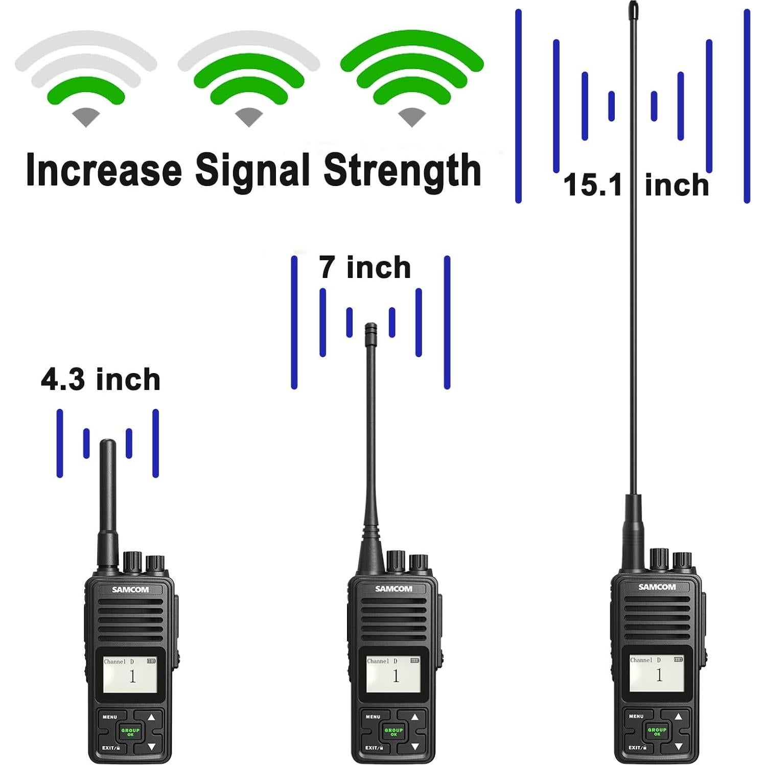 Antena de Varilla SAMCOM 38.4 cm Doble Banda VHF/UHF 20W