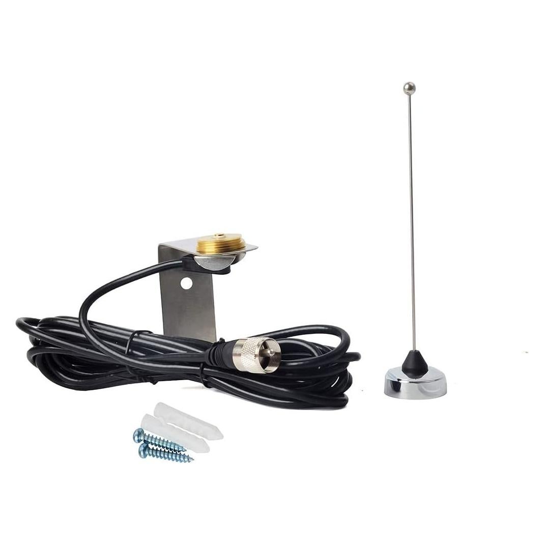 Antena UHF HYS 70cm NMO 400-470MHz con Soporte Acero Inoxidable