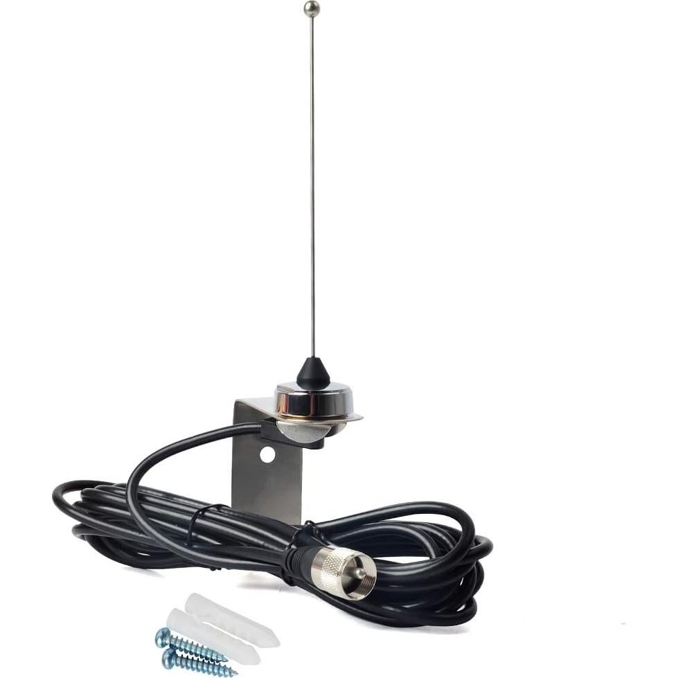 Antena UHF HYS 70cm NMO 400-470MHz con Soporte Acero Inoxidable