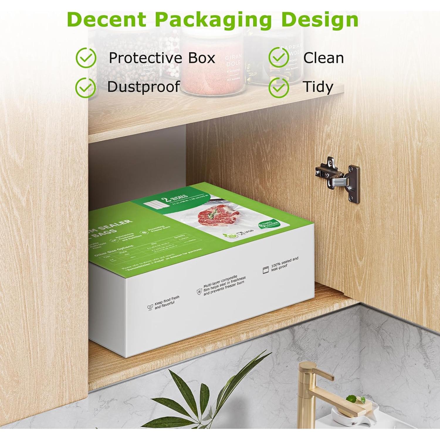 Bolsas de Sellado al Vacío Bonsenkitchen 2 Rollos 28x15m