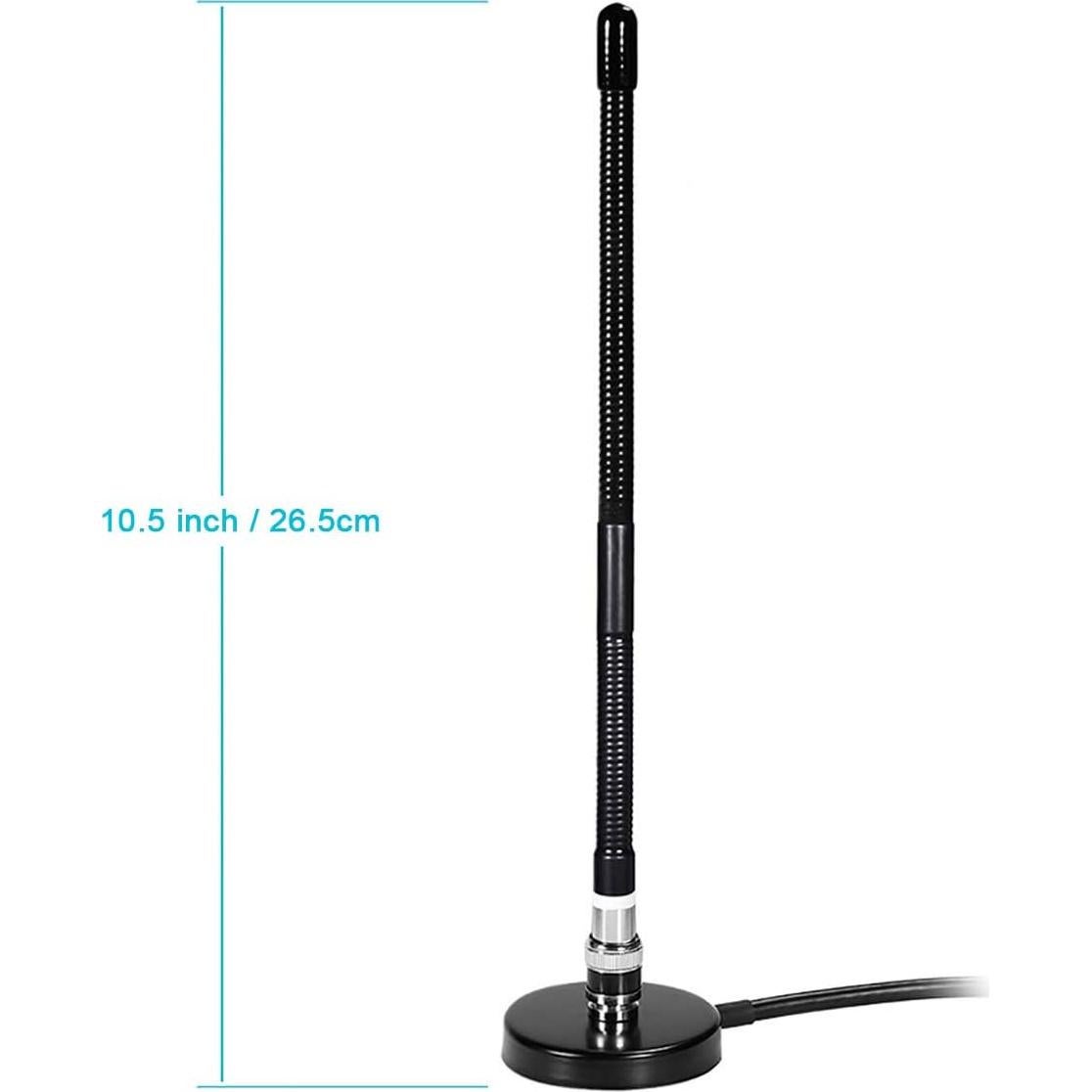 Bingfu 27MHz CB Radio Antenna Soft Whip Magnetic Base BNC & PL259 Male Compatible with Cobra Midland Uniden Maxon President Portable Handheld CB Radio Car Mobile Scanner