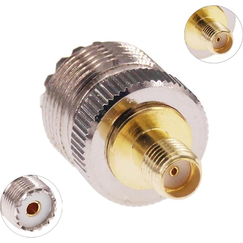 Adaptador Coaxial SMA Femenino a UHF Femenino SO239 - 2 Pcs