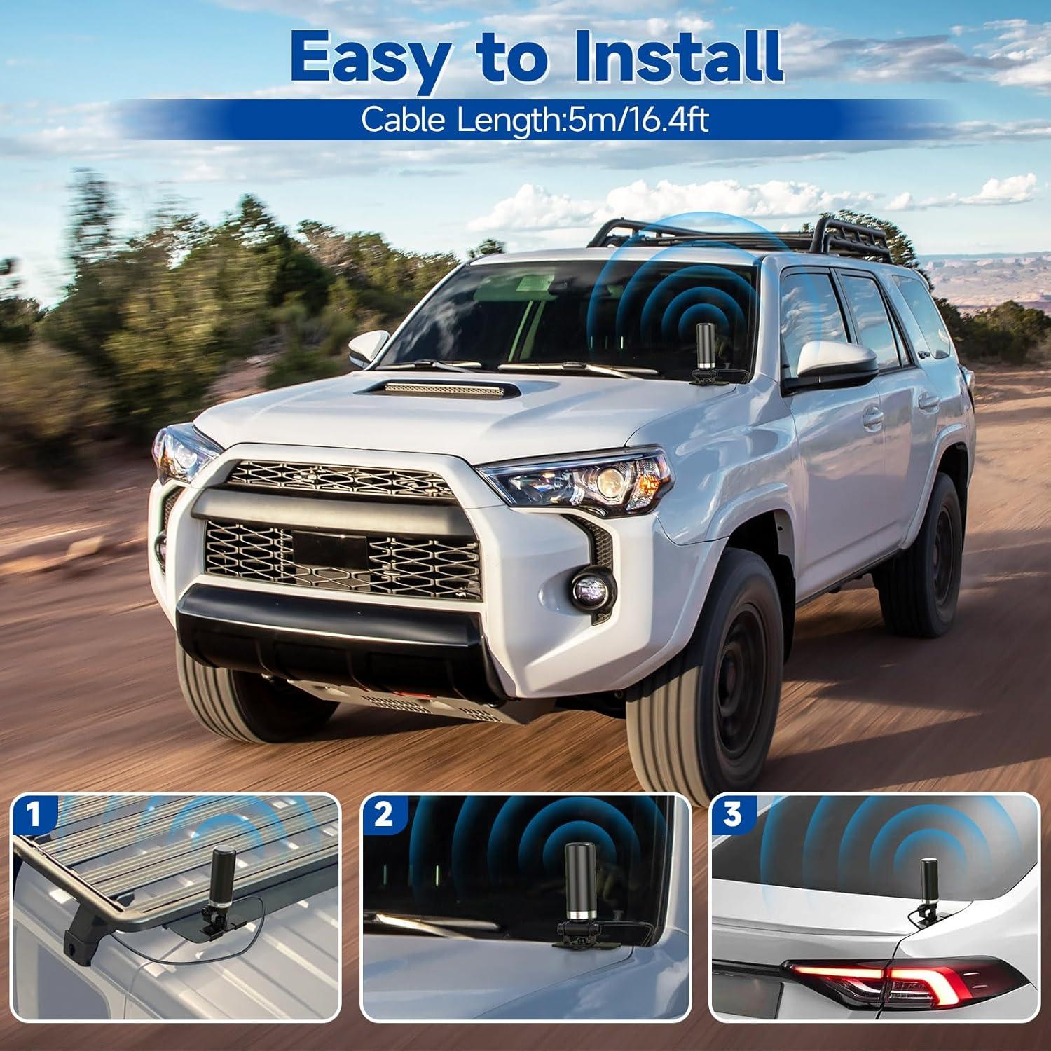 Antena de Radio Móvil Bingfu VHF UHF 136-470MHz 5m con Soporte