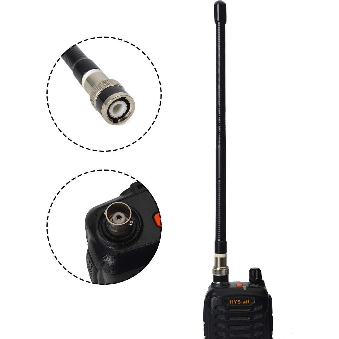 Antena de Radio CB Portátil UAYESOK 27MHz BNC 245mm