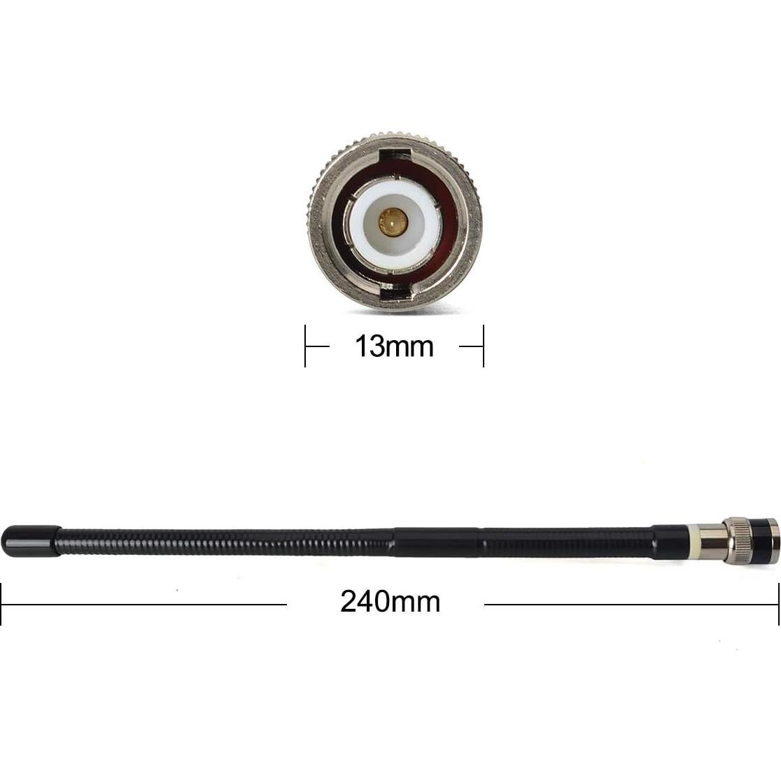Antena de Radio CB Portátil UAYESOK 27MHz BNC 245mm