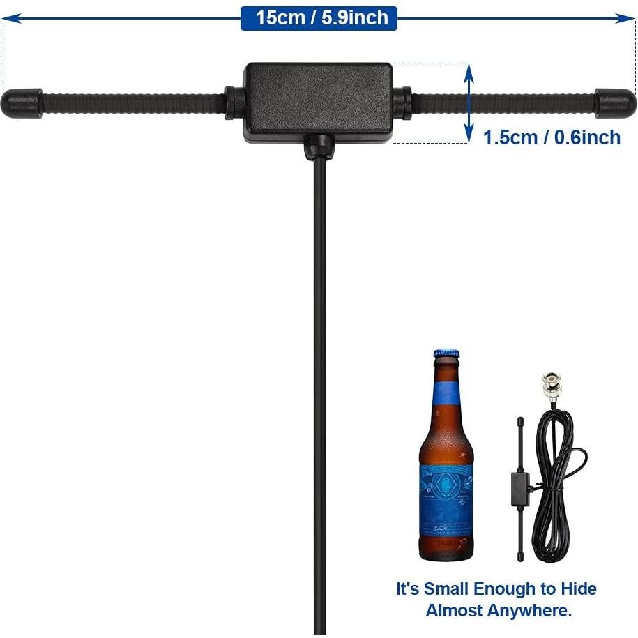 Antena Adhesiva Bingfu BNC Macho para Escáner VHF UHF 3m
