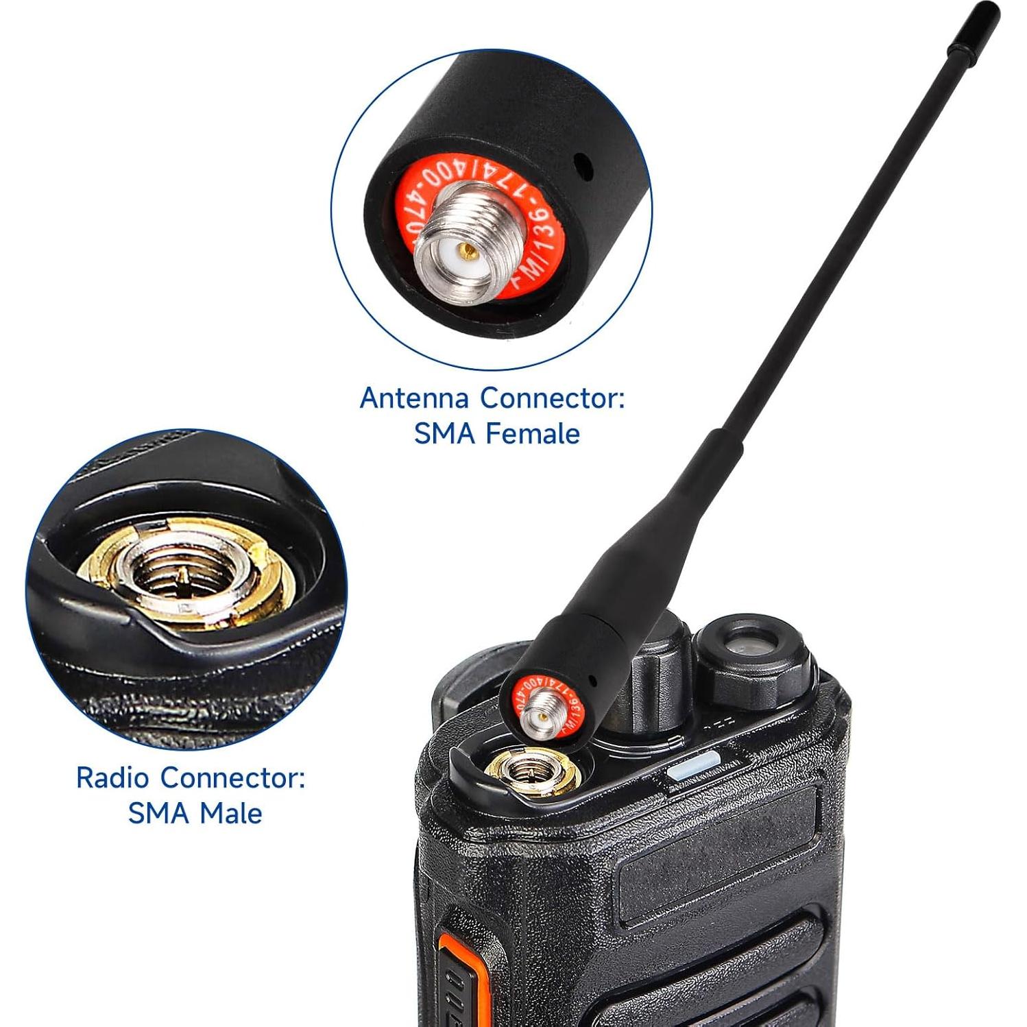 Antena de Radio de Dos Vías Eightwood 15cm SMA Femenina 2-Pack