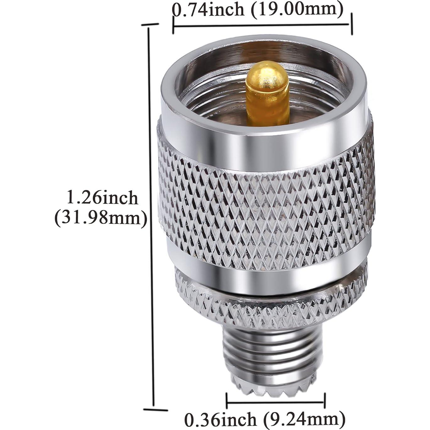 Conector Coaxial Mini UHF Hembra a PL259 Macho TUOLNK - 2 Piezas