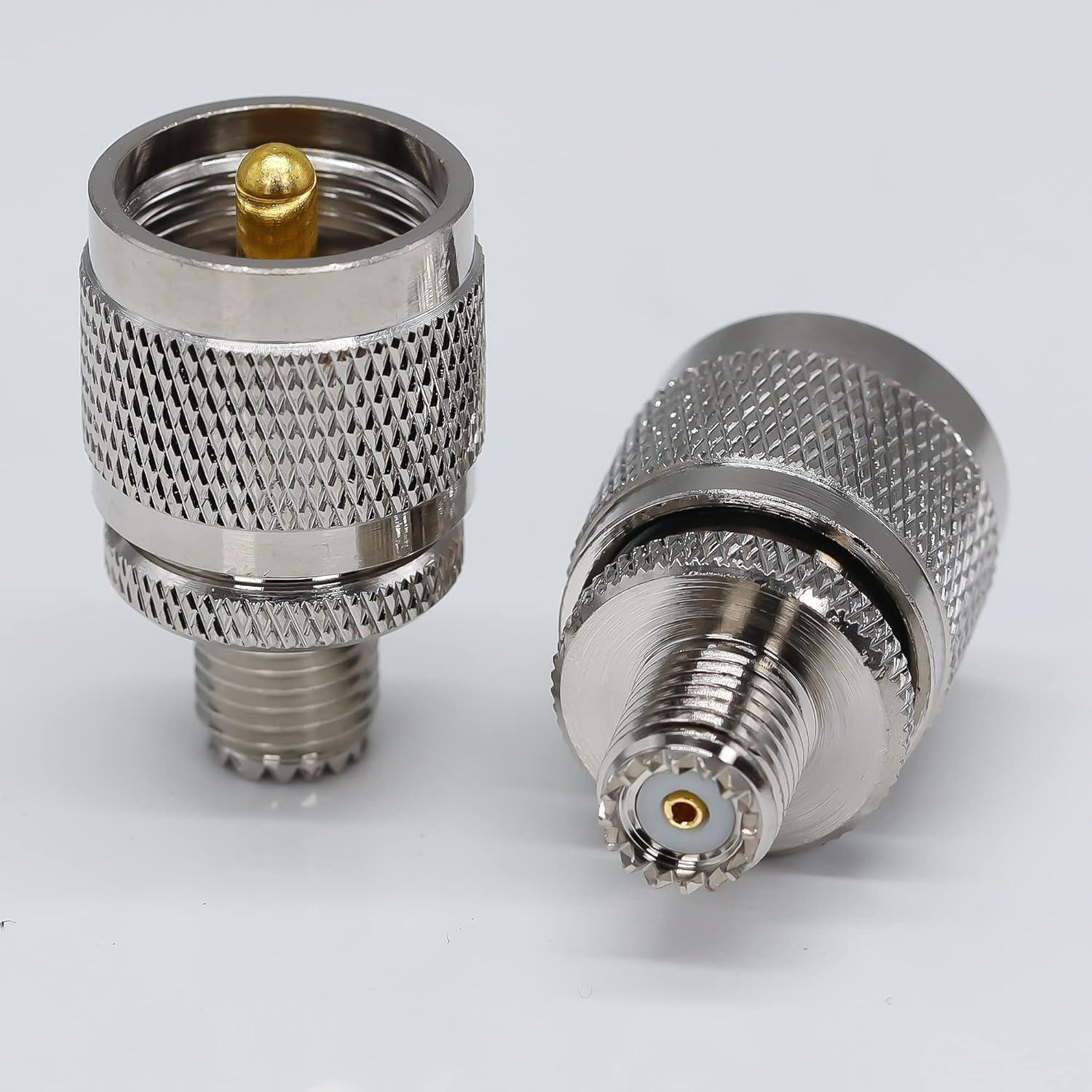 Conector Coaxial Mini UHF Hembra a PL259 Macho TUOLNK - 2 Piezas