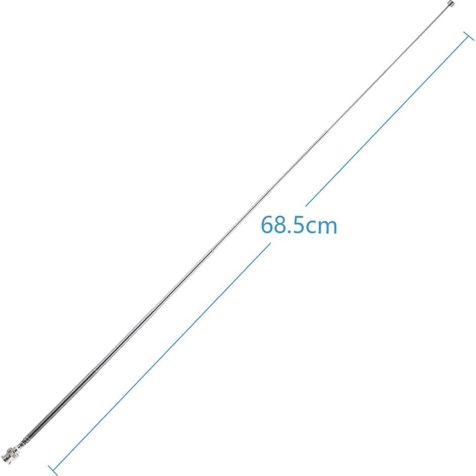 Conector BNC Macho Antena Telescópica 7 Secciones 68.5cm