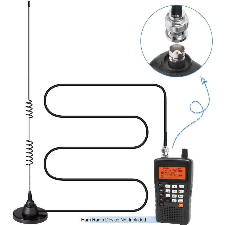 Antena de Radioaficionado Bingfu BNC Magnética 45cm 3m RG58