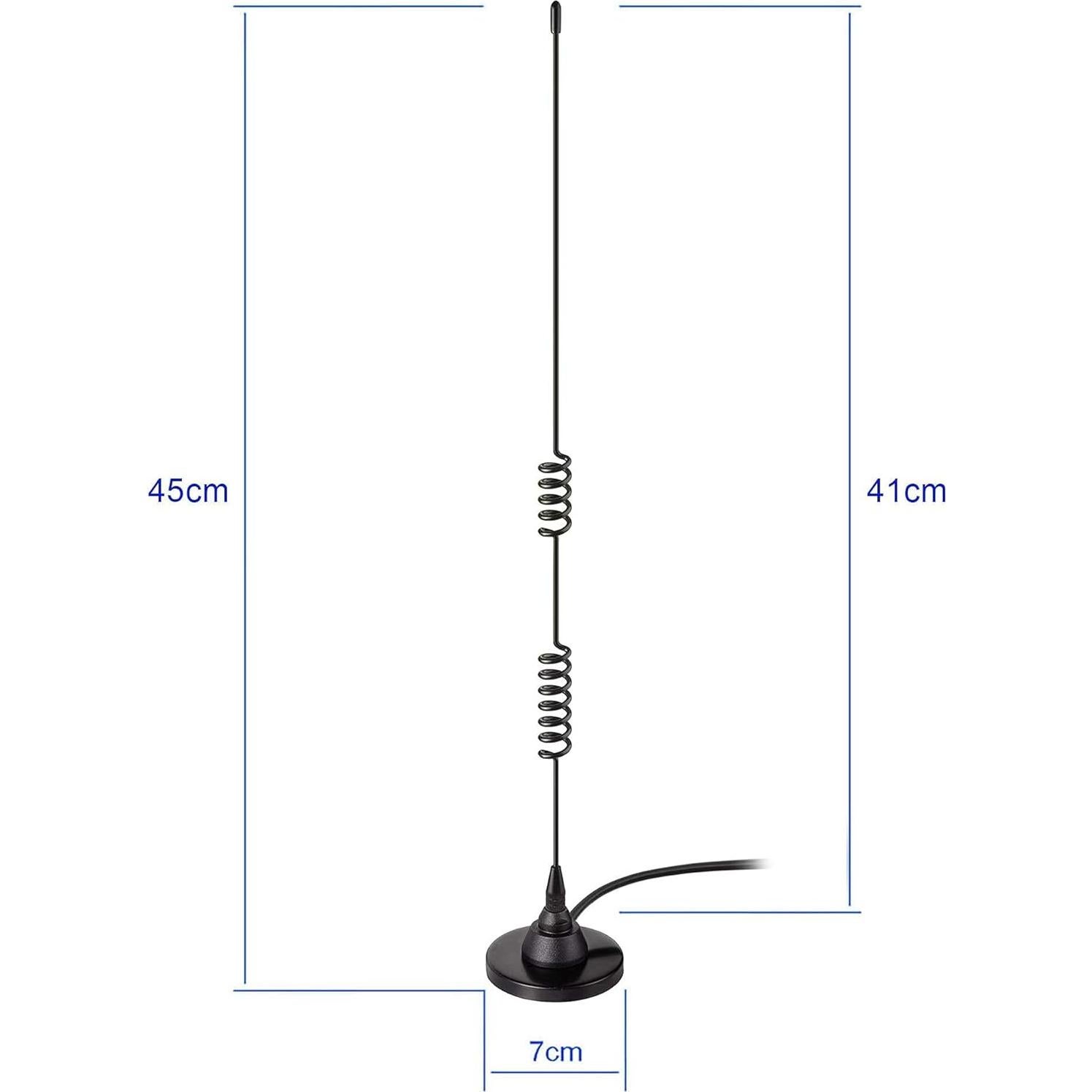 Antena de Radioaficionado Bingfu BNC Magnética 45cm 3m RG58