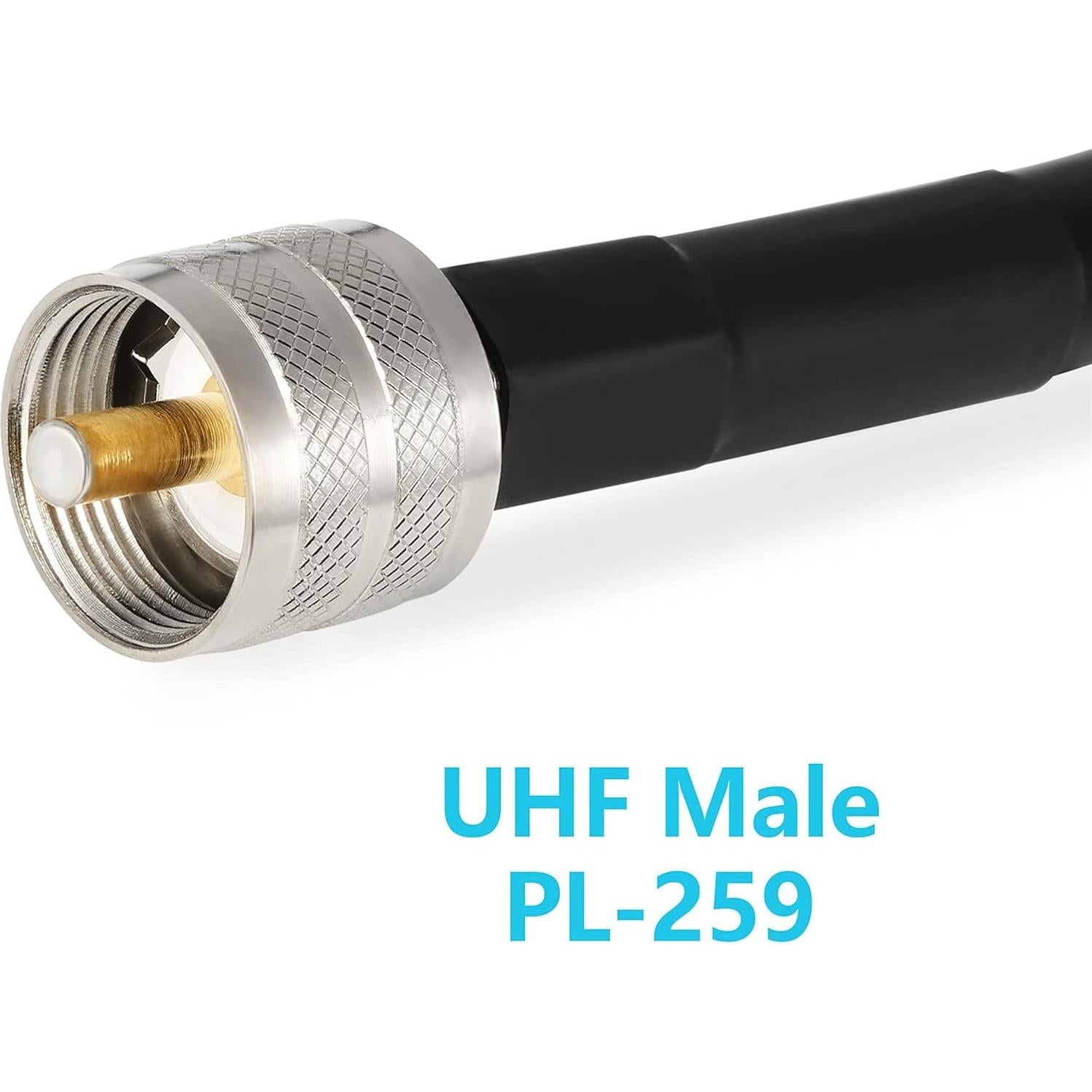 Cable Coaxial WIZACE PL259 a SO239 1 Metro 50 Ohm