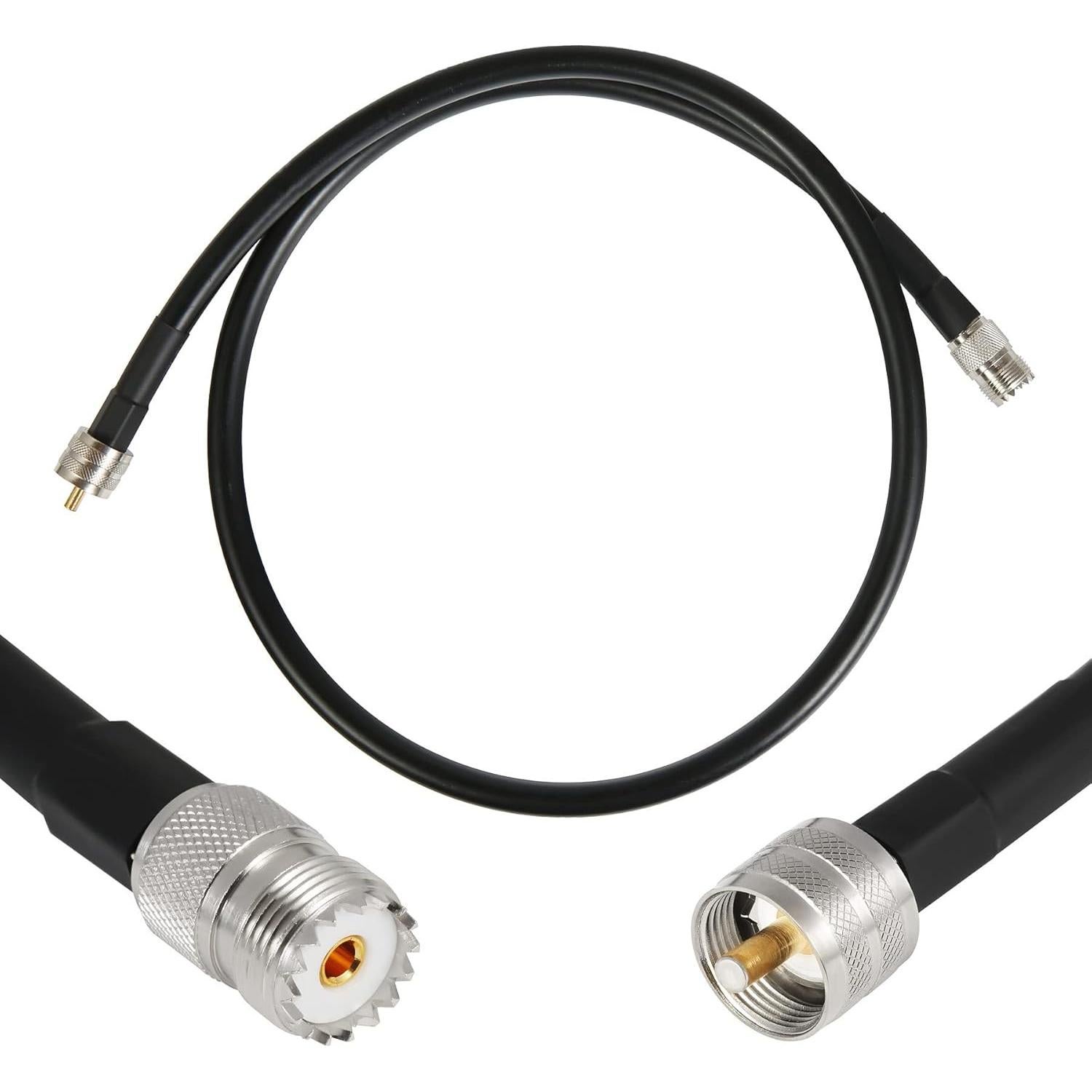 Cable Coaxial WIZACE PL259 a SO239 1 Metro 50 Ohm