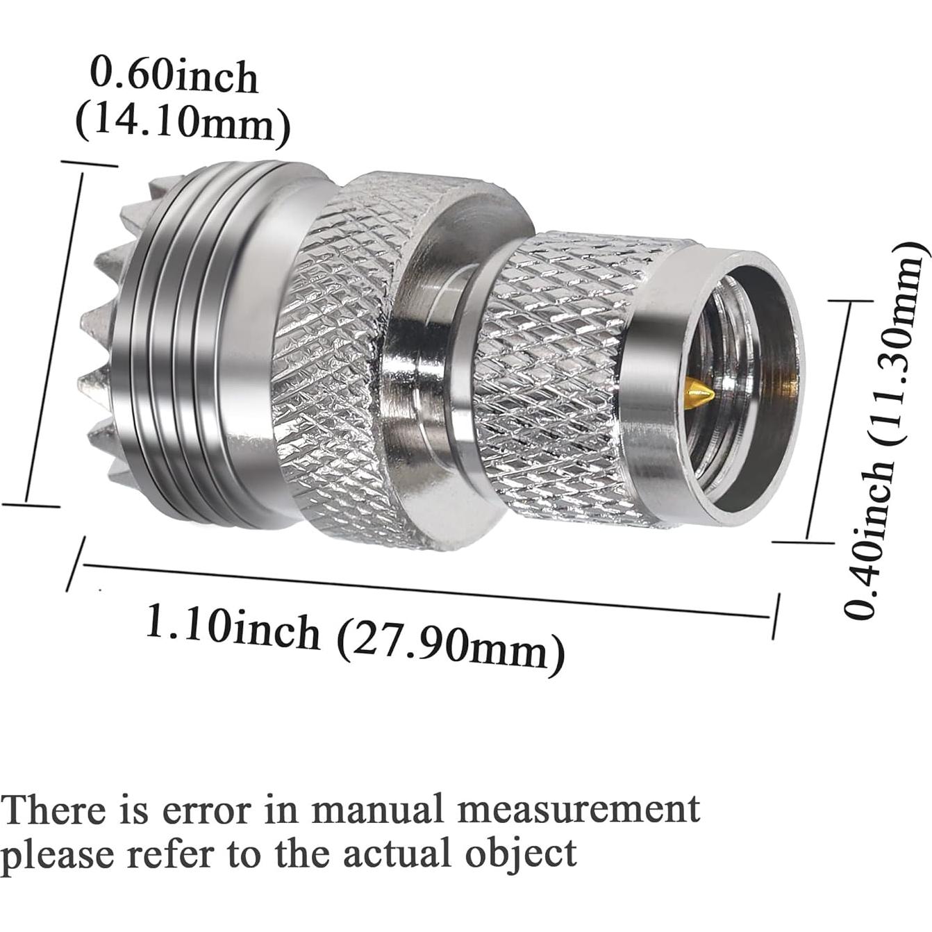 Conector Coaxial Mini UHF Macho a UHF Hembra Tuolnk 2 Piezas
