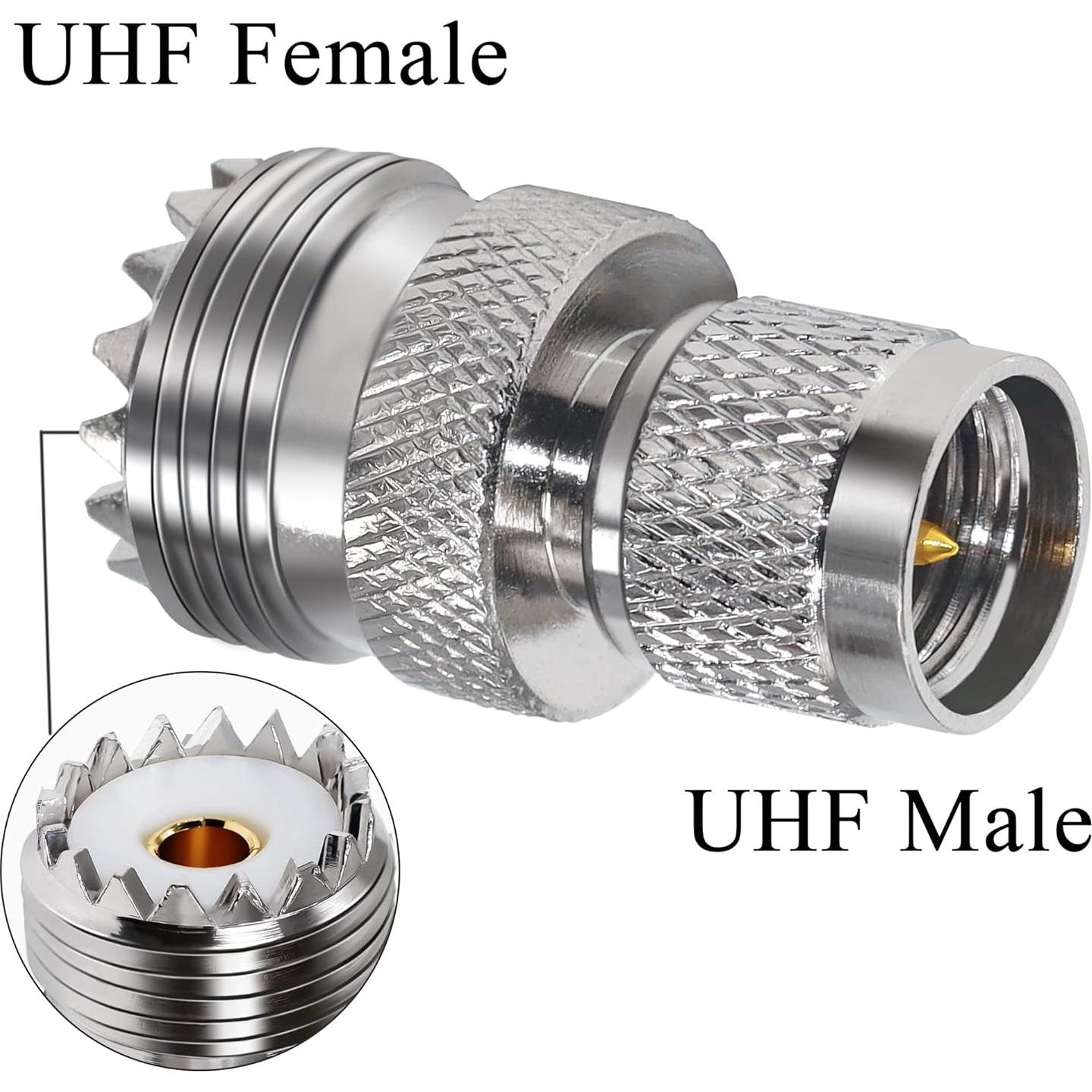 Conector Coaxial Mini UHF Macho a UHF Hembra Tuolnk 2 Piezas