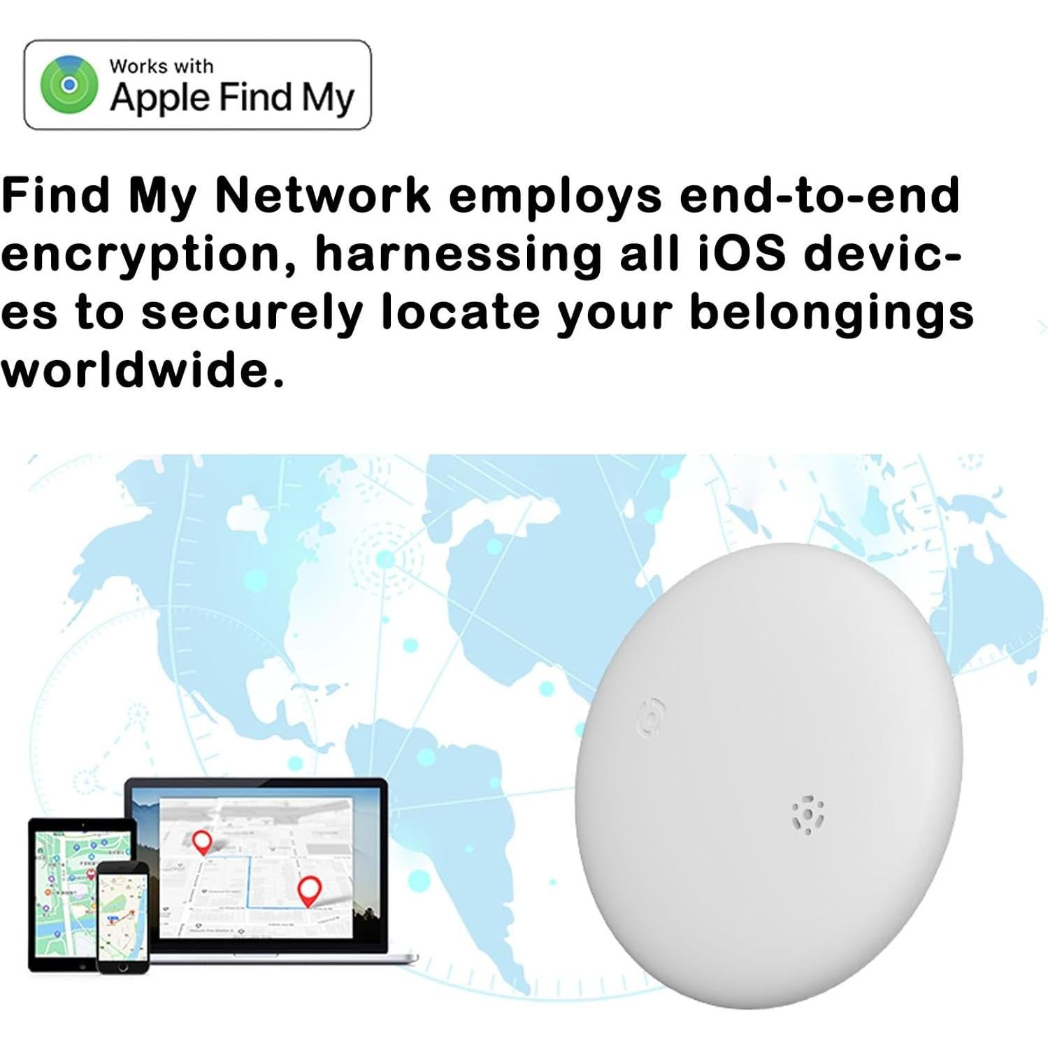 Rastreador Ayehe Bluetooth Compatible con Apple Find My Negro