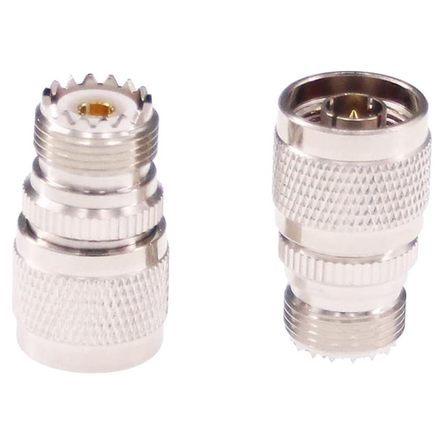 Adaptador RF N Macho a UHF Hembra SO239 2pcs Cobre Niquelado