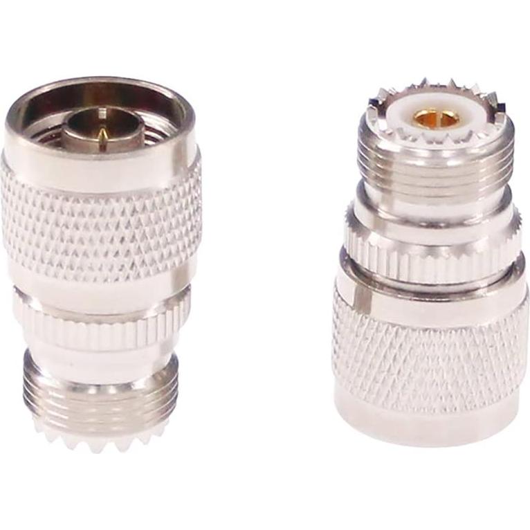Adaptador RF N Macho a UHF Hembra SO239 2pcs Cobre Niquelado