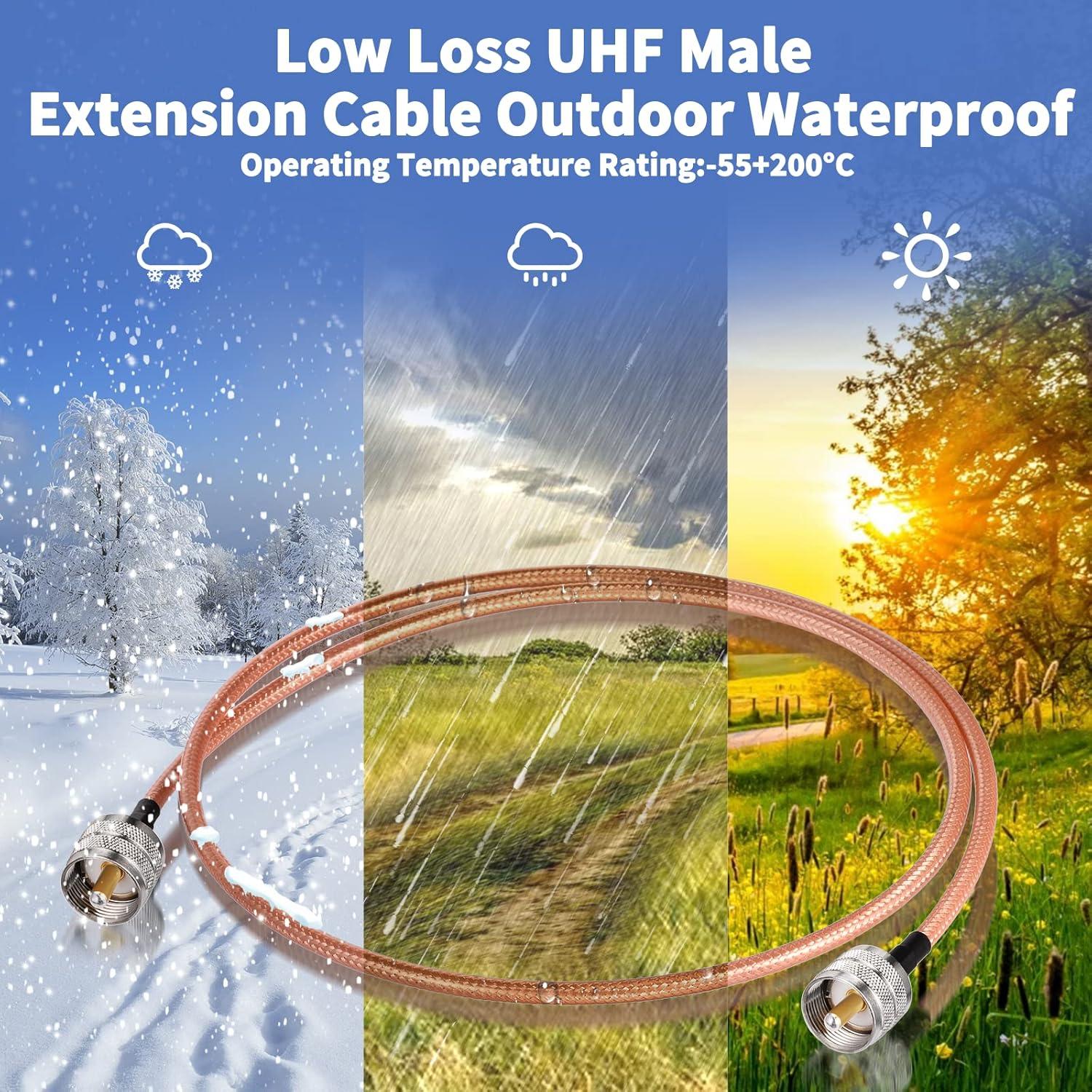 Cable Coaxial Superbat UHF PL-259 100 cm RG142 Alta Potencia