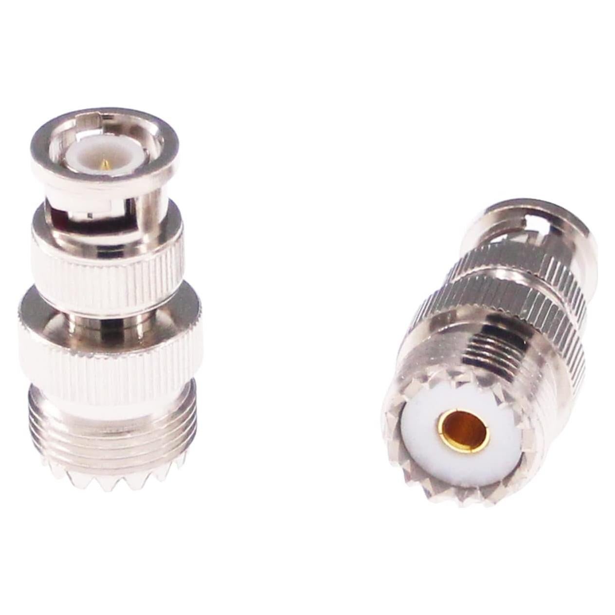 Adaptador BNC Macho a UHF Hembra 50 Ohm 2 Pcs RFaha