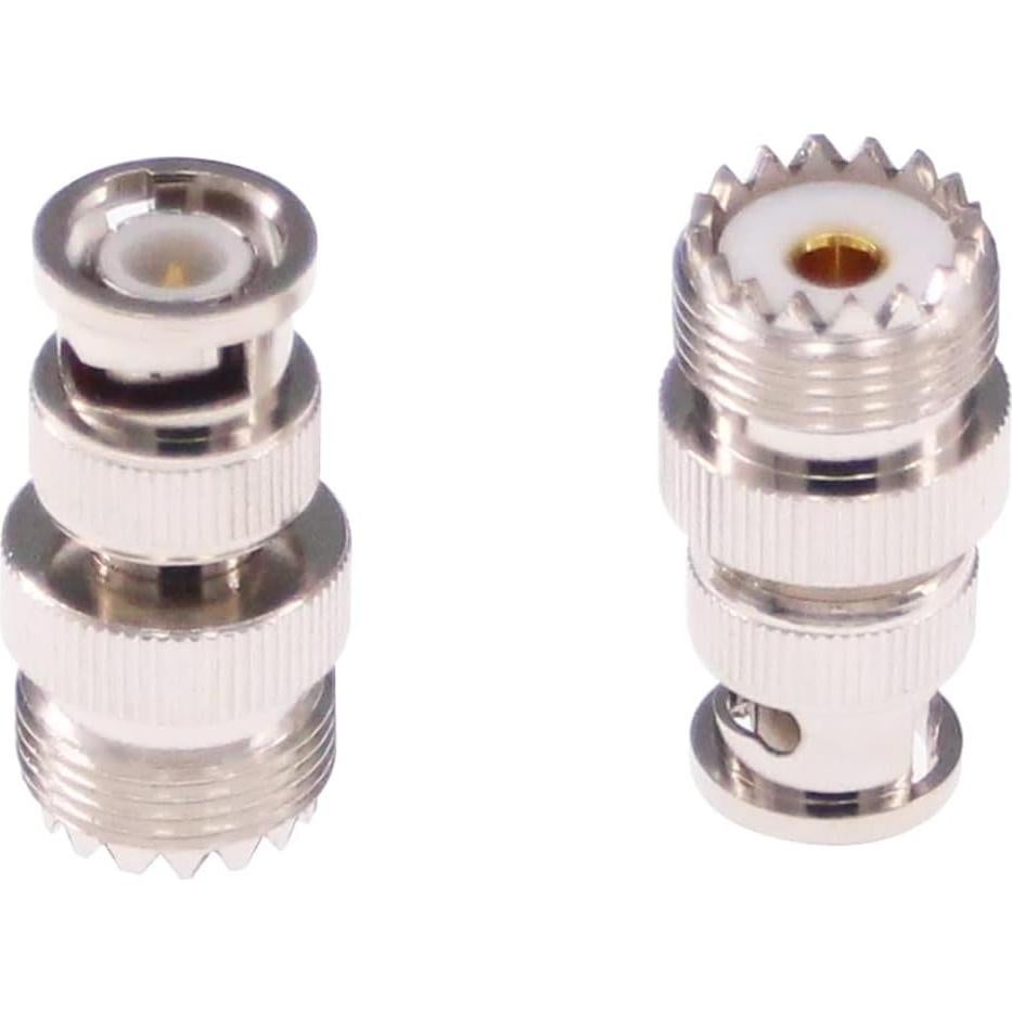 Adaptador BNC Macho a UHF Hembra 50 Ohm 2 Pcs RFaha