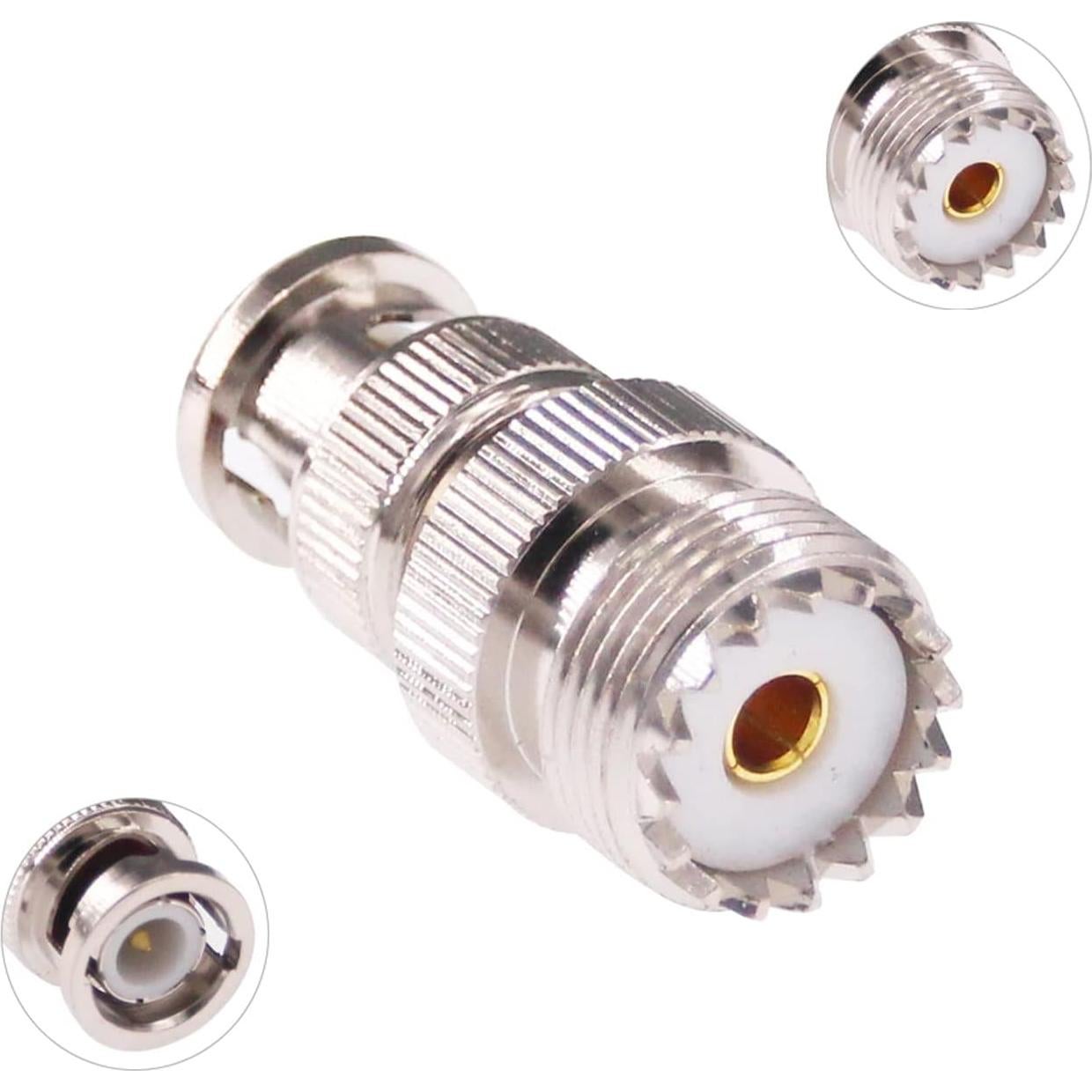 Adaptador BNC Macho a UHF Hembra 50 Ohm 2 Pcs RFaha