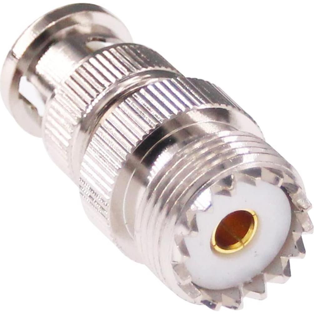 Adaptador BNC Macho a UHF Hembra 50 Ohm 2 Pcs RFaha
