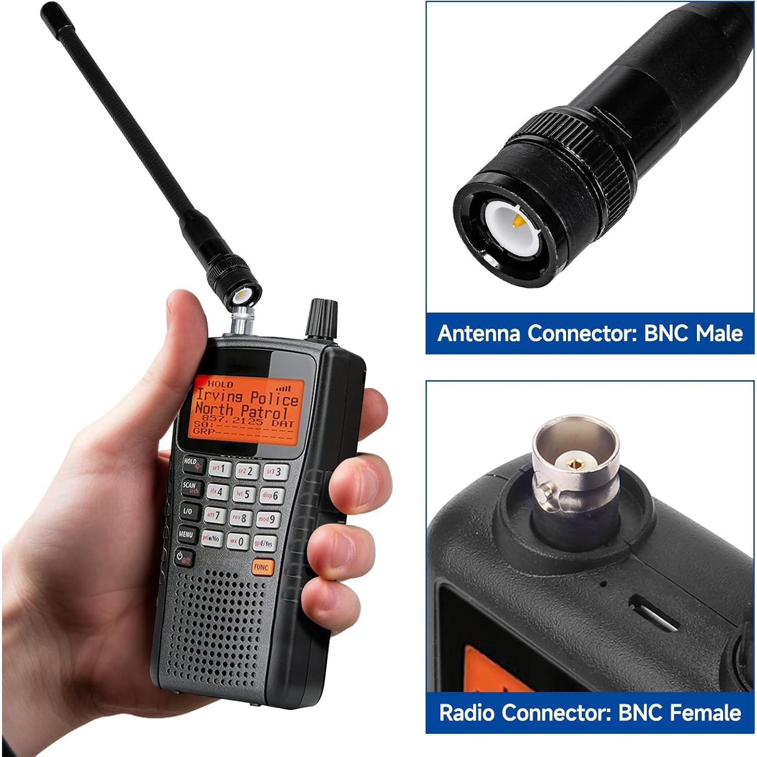 Antena de Mano BNC Eightwood 15.5cm Banda Dual 144/430MHz