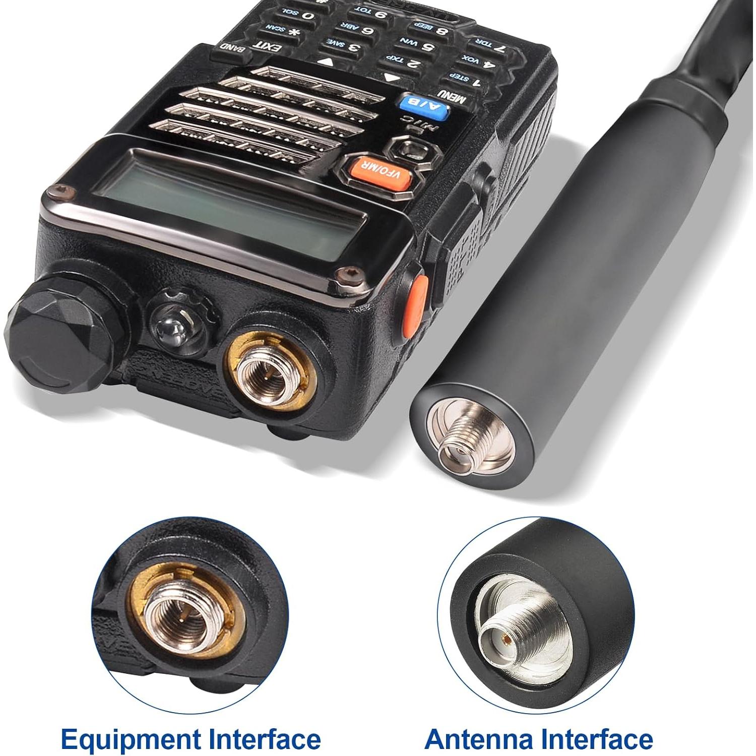 Antena de Radio Ham Plegable Bingfu VHF UHF 136-520MHz 47cm