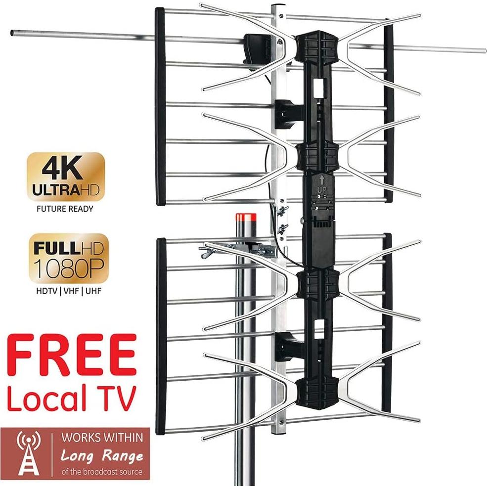 Antena Digital HD Exterior PBD 150 Millas Amplificada 4K
