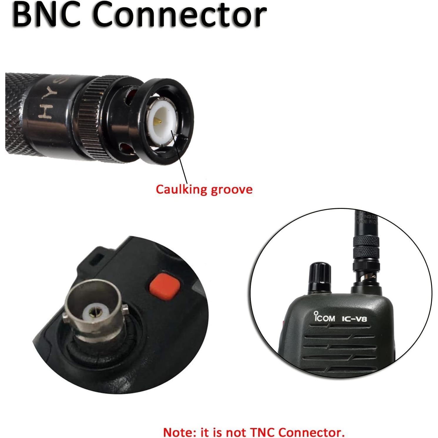 Antena Portátil UHF HYS BNC 462-467Mhz 38.86cm para Radio