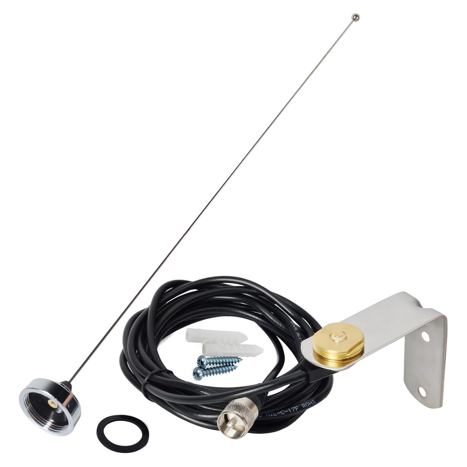 Antena VHF HYS NMO 144MHz con Soporte en L y Cable RG-58 4m