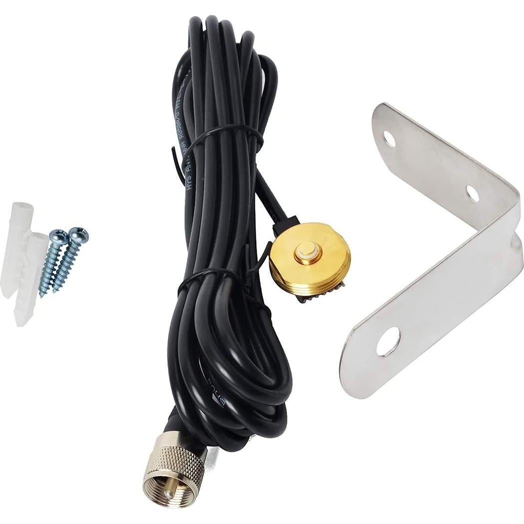 Antena VHF HYS NMO 144MHz con Soporte en L y Cable RG-58 4m