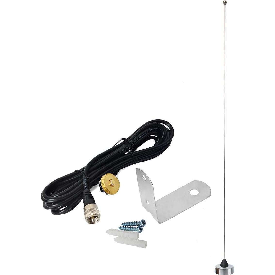Antena VHF HYS NMO 144MHz con Soporte en L y Cable RG-58 4m