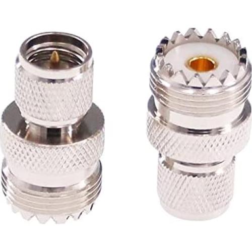 Adaptador Coaxial RF Mini-UHF PL259 a UHF SO239 - 2 Pcs