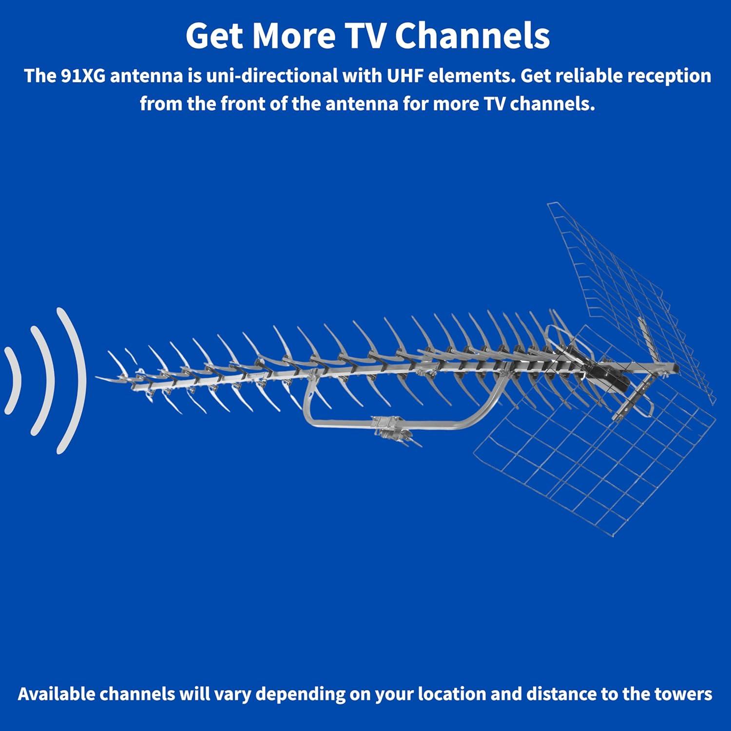 Antena UHF Uni-Direccional Antenas Direct 91XG 70+ Millas