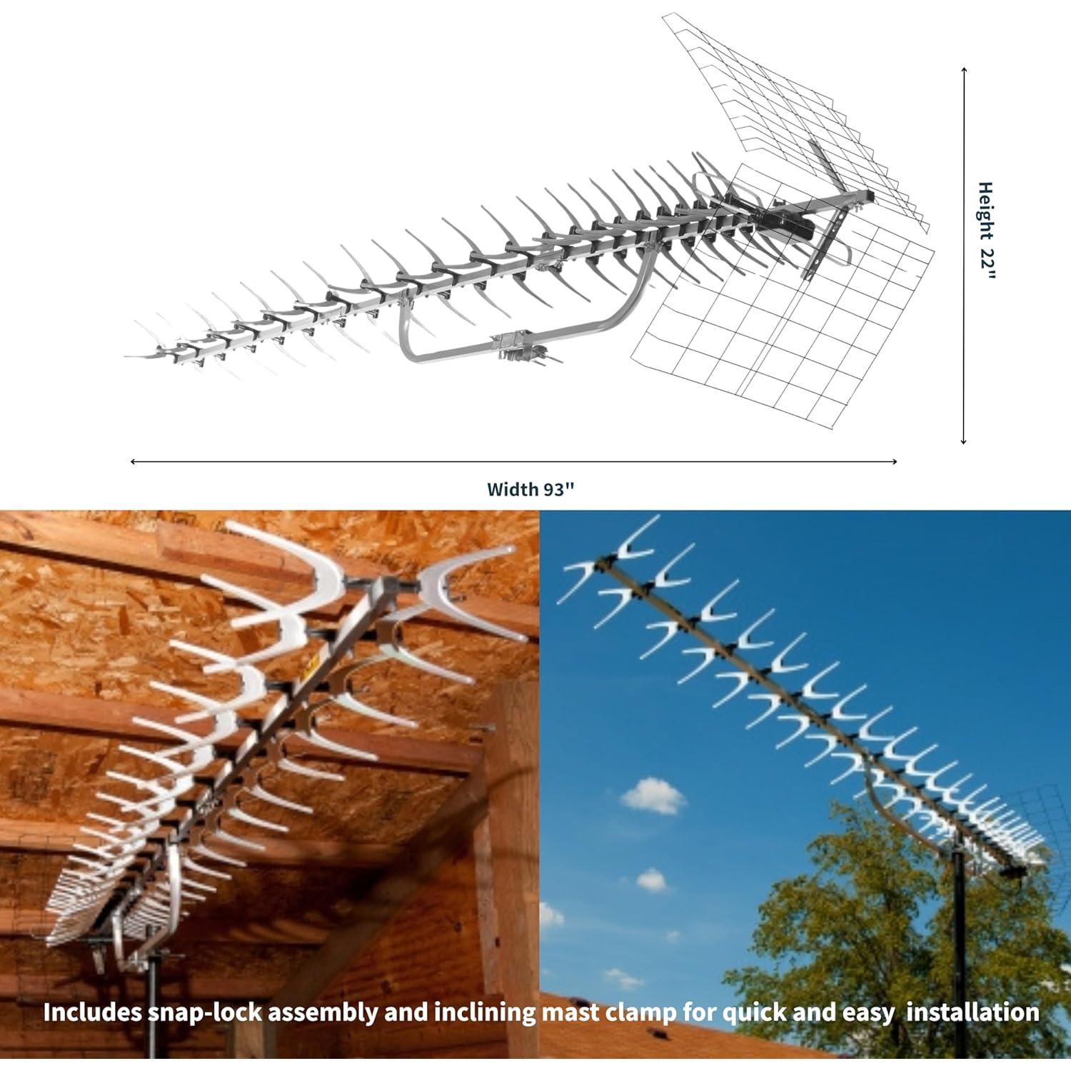 Antena UHF Uni-Direccional Antenas Direct 91XG 70+ Millas