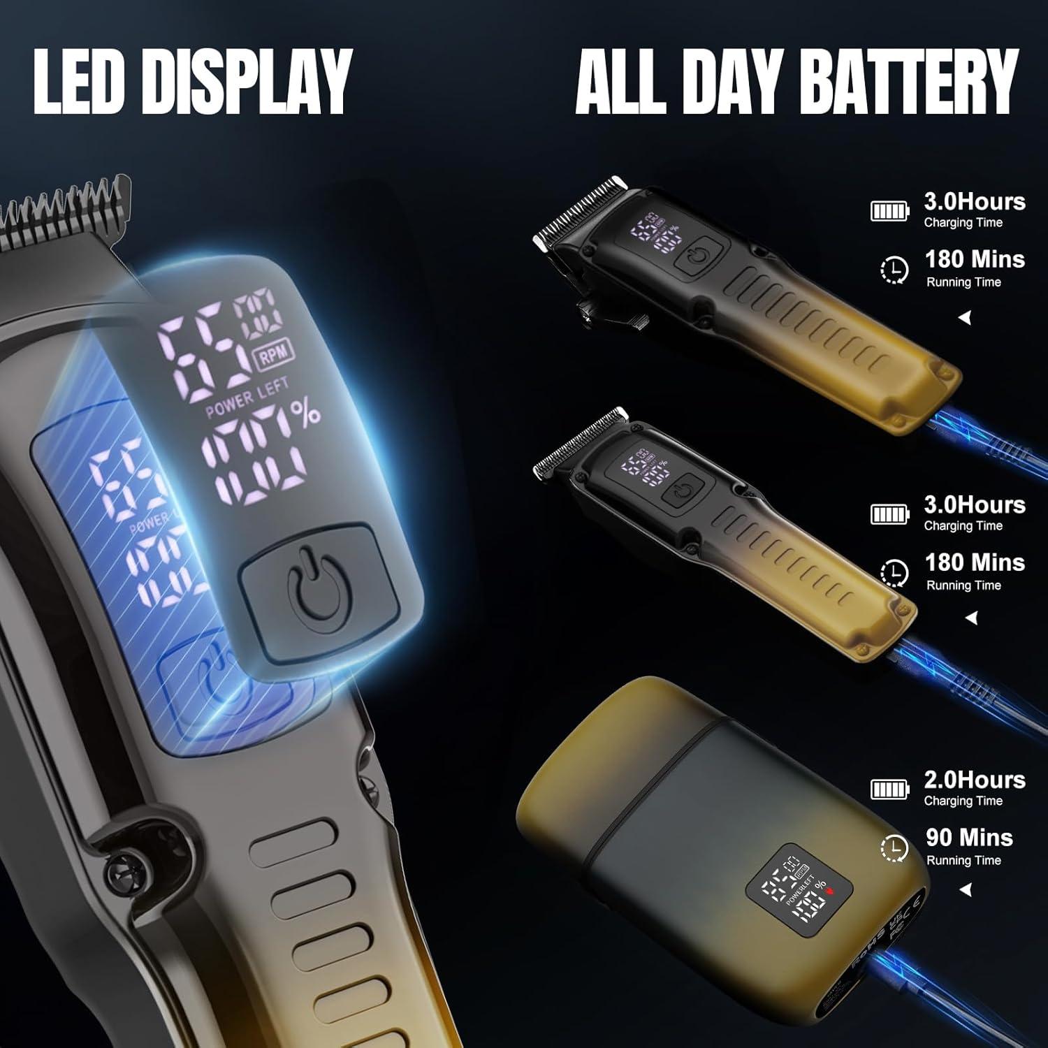 Juego de Cortapelos Zesuti 3 en 1 Inalámbrico Amarillo