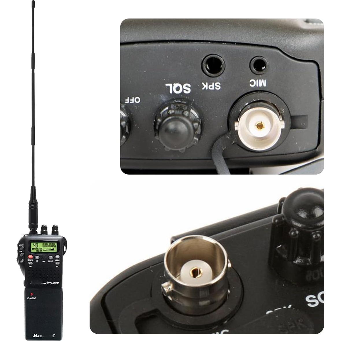 Antena Portátil HYS 27Mhz BNC 33cm para Radio CB