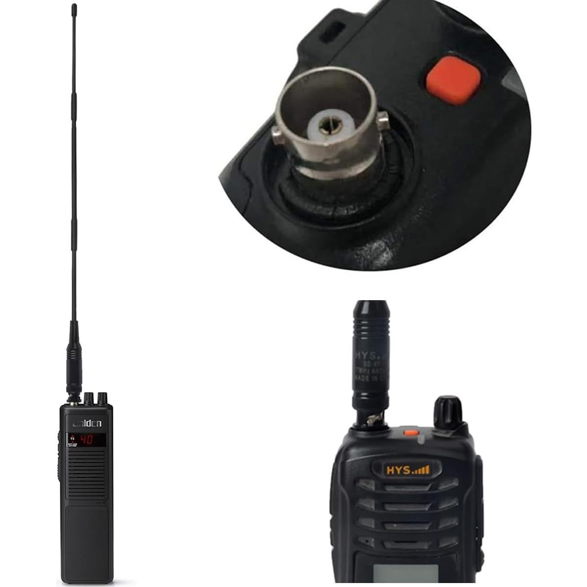 Antena Portátil HYS 27Mhz BNC 33cm para Radio CB